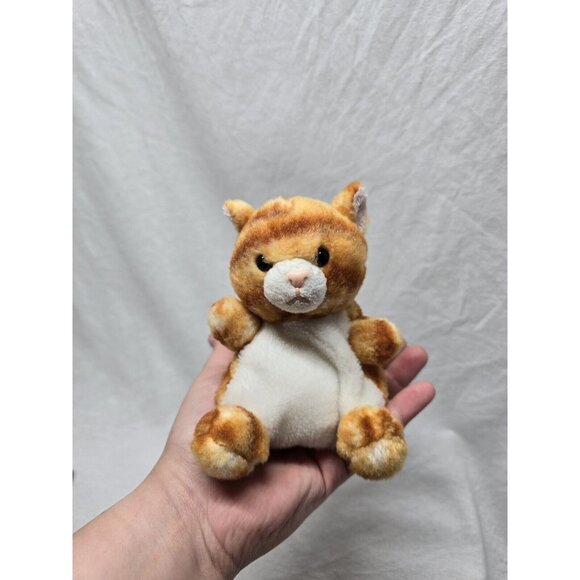 Aurora Cat Plush Beanie Palm Pals Meow Kitty Orange Tabby Stuffed Animal Toy 5” - Picture 4 of 4